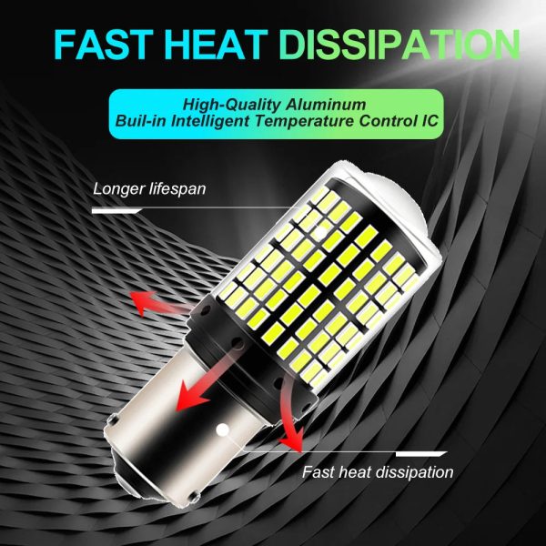 2 pcs led Flashing light for car canbus py21w 5W P21w bau15s 1156 BA15S T20 W21/5W  3157 1157 Bulb 144smd Signal Lamp Assembly - Image 5