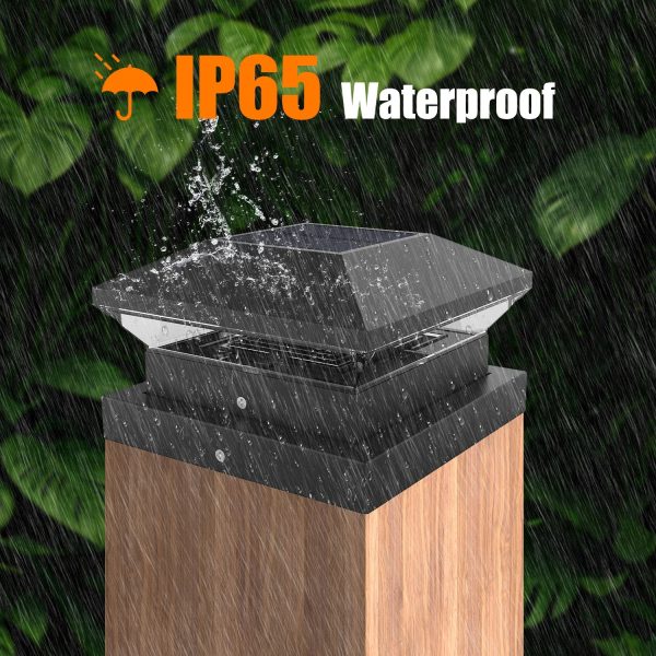 2/4pcs Solar Post Lamp 3000K 6000K Outdoor Garden Fence  Pillar Head Light For Villa Gate Landscape Decoration IP65 Column Lamp - Image 4